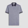 Leaf Print Bird's Eye Polo Shirt