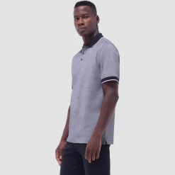 Leaf Print Bird's Eye Polo Shirt