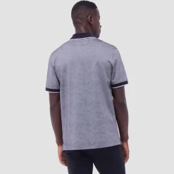 Leaf Print Bird's Eye Polo Shirt