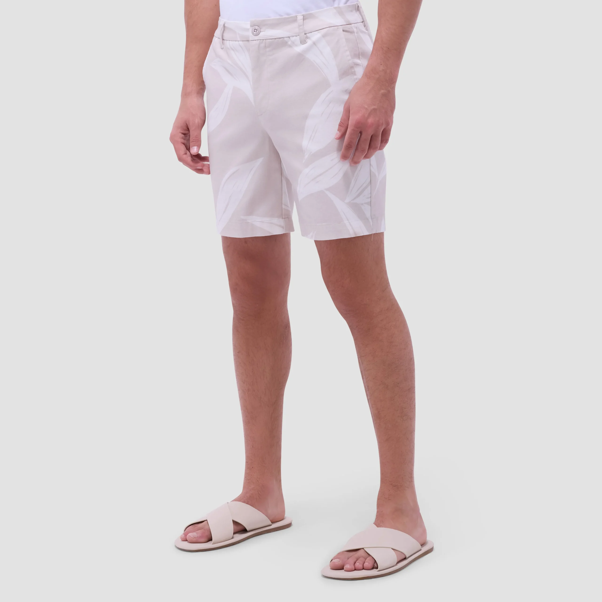Leaf Print Chino Shorts