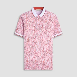 Leaf Print Polo Shirt