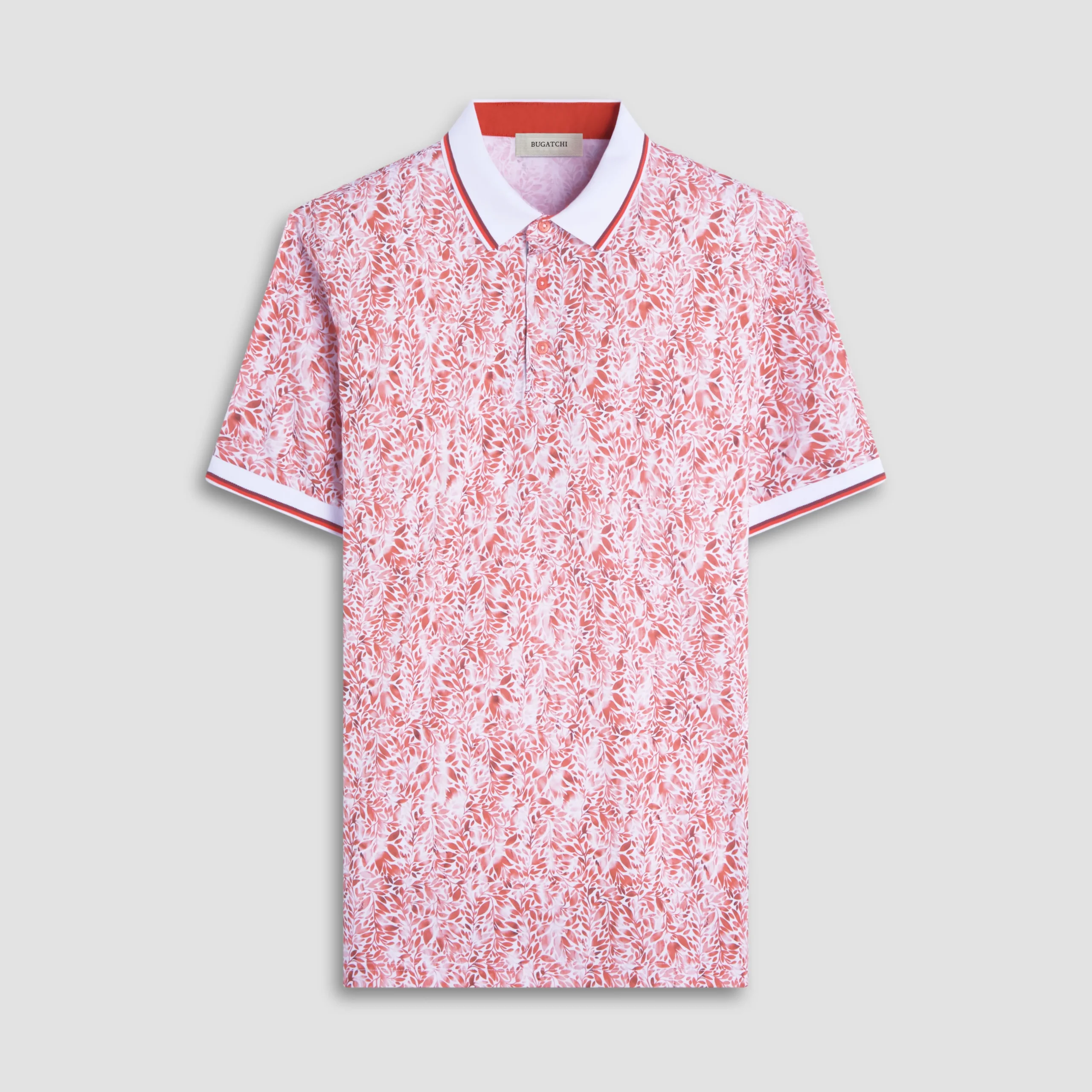 Leaf Print Polo Shirt