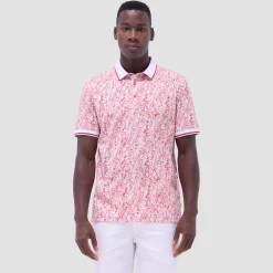 Leaf Print Polo Shirt