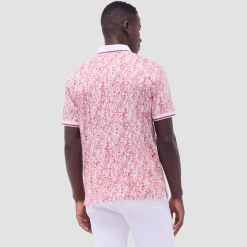 Leaf Print Polo Shirt