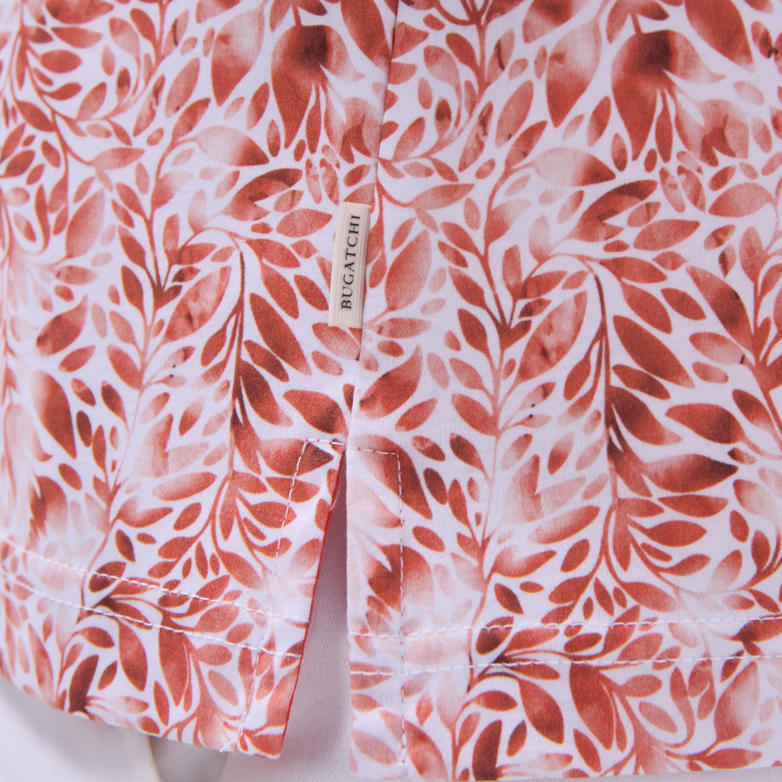 Leaf Print Polo Shirt