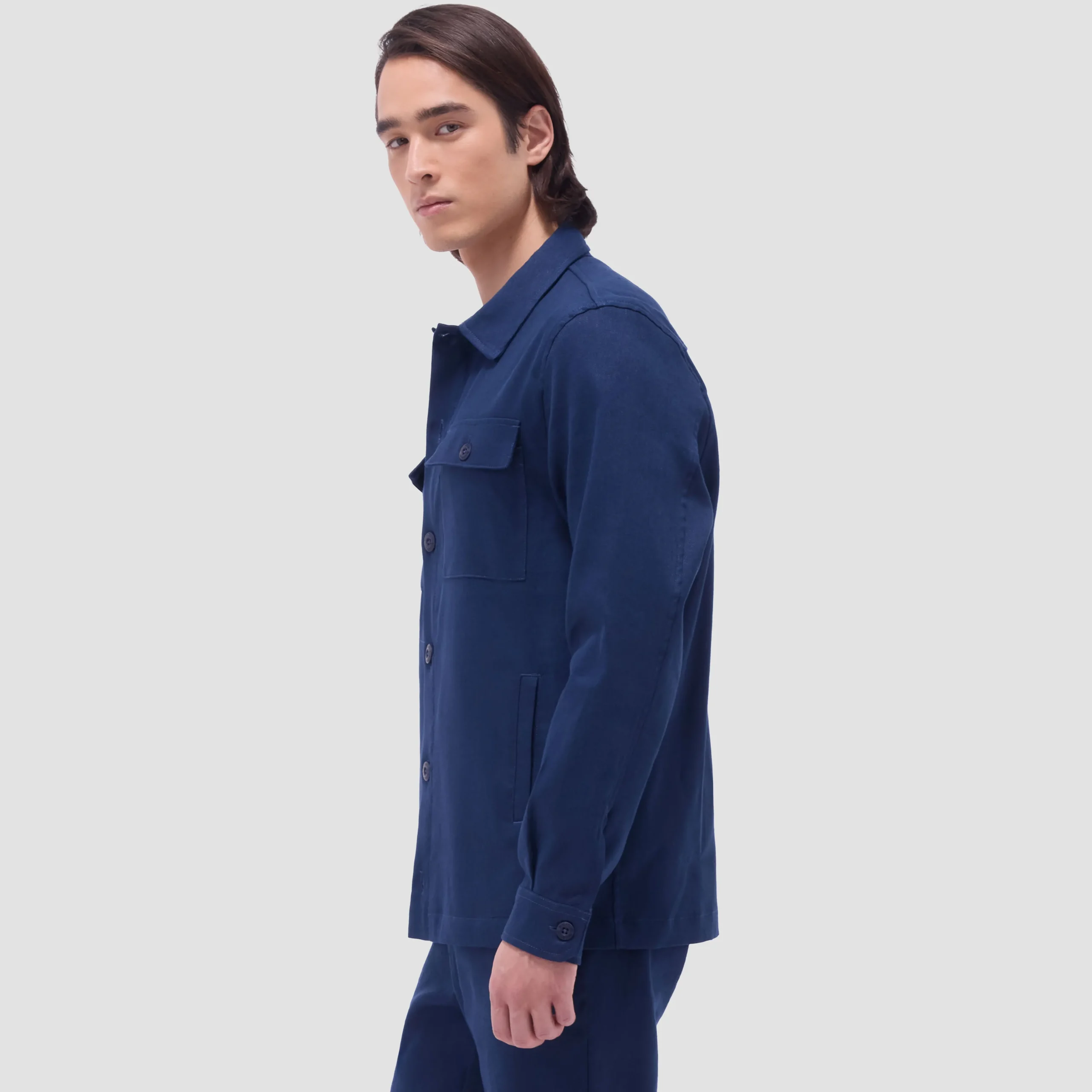 Linen-Cotton Shirt Jacket