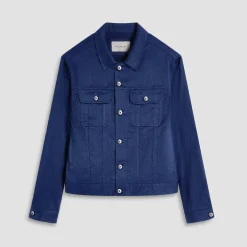 Linen-Cotton Trucker Jacket