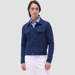 Linen-Cotton Trucker Jacket
