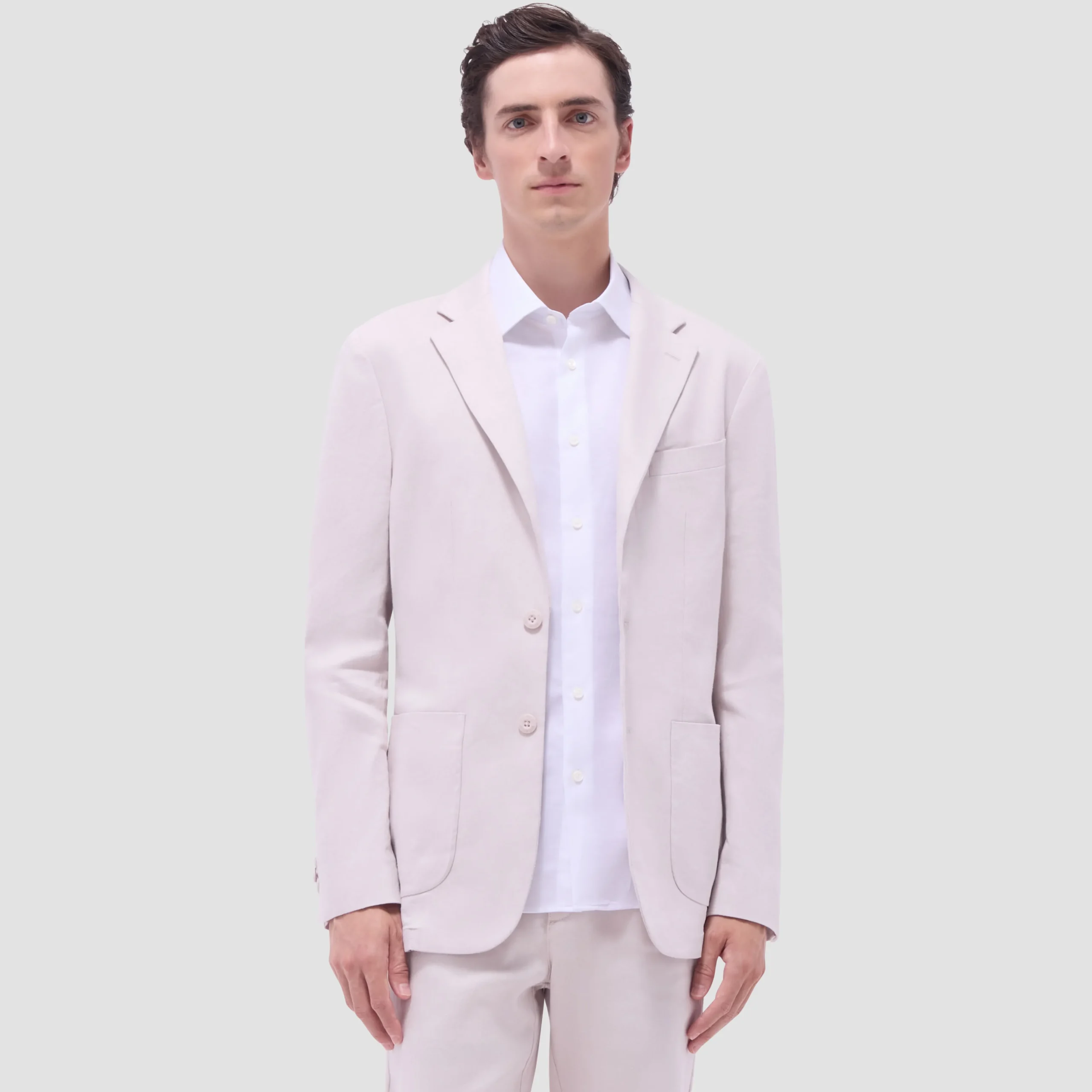 Linen-Cotton Two Button Blazer