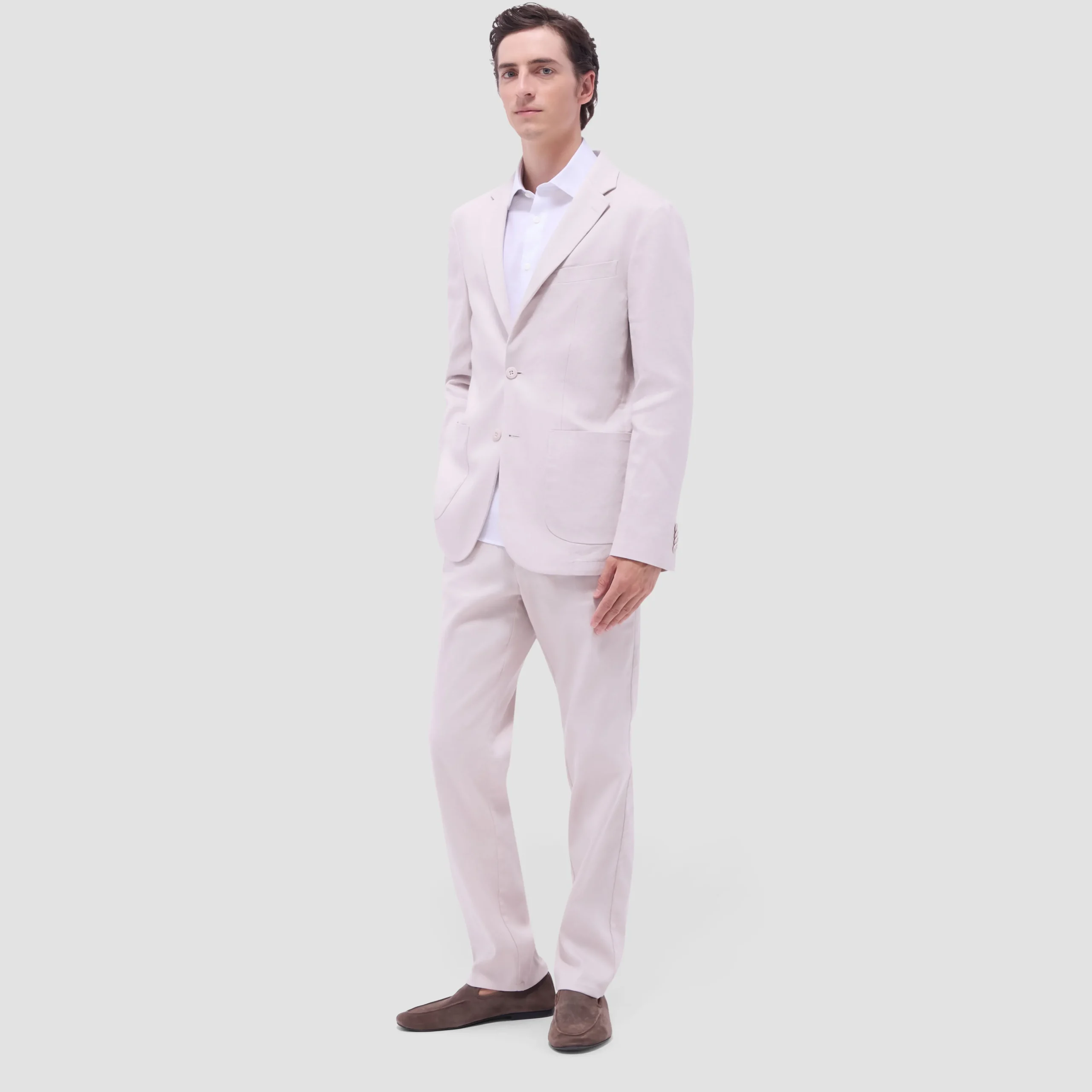Linen-Cotton Two Button Blazer