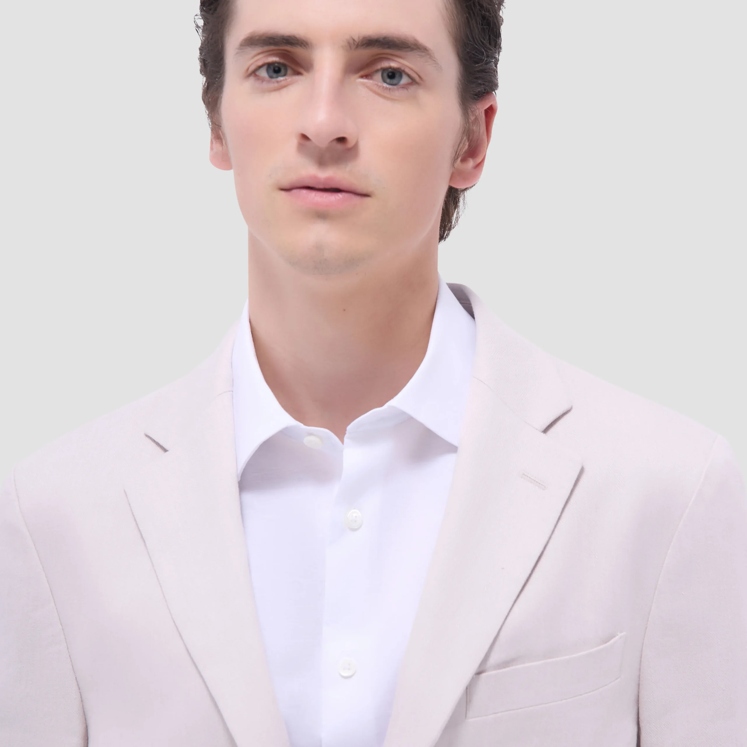 Linen-Cotton Two Button Blazer