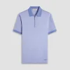 Micro Check Quarter-Zip Polo Shirt