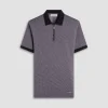 Micro Check Quarter-Zip Polo Shirt