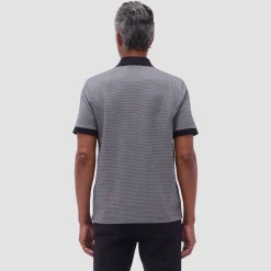 Micro Check Quarter-Zip Polo Shirt