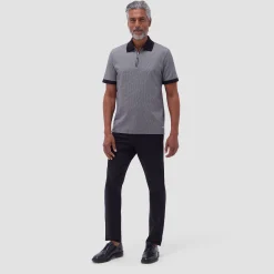 Micro Check Quarter-Zip Polo Shirt