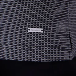 Micro Check Quarter-Zip Polo Shirt