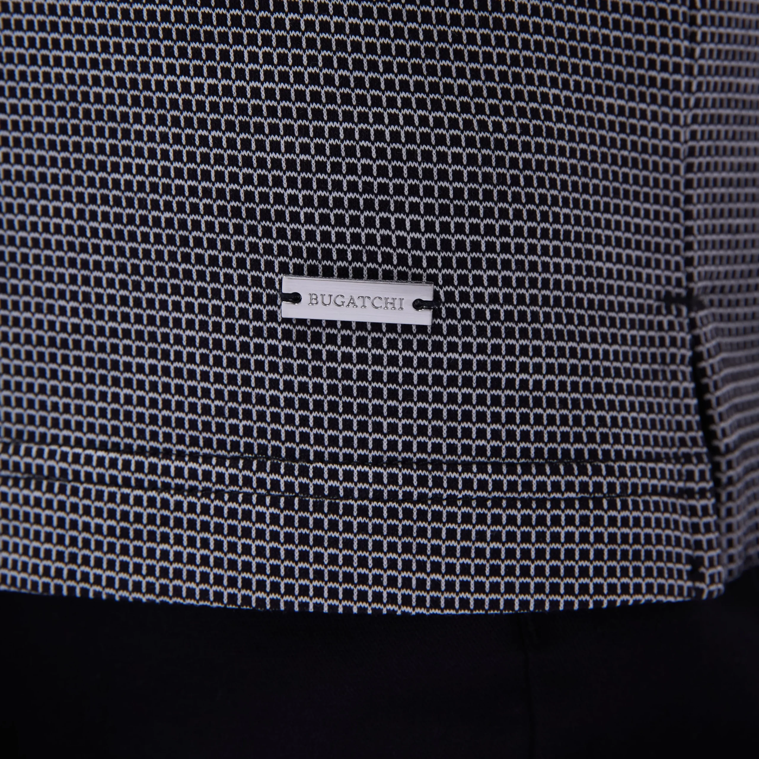 Micro Check Quarter-Zip Polo Shirt