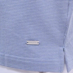 Micro Check Quarter-Zip Polo Shirt