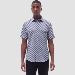 Miles Basketweave OoohCotton Short-Sleeve Shirt