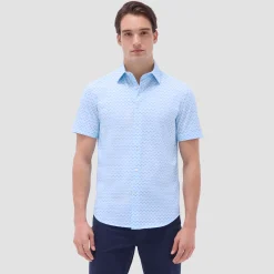 Miles Basketweave OoohCotton Short-Sleeve Shirt