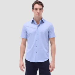 Miles Basketweave OoohCotton Short-Sleeve Shirt