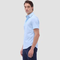 Miles Basketweave OoohCotton Short-Sleeve Shirt