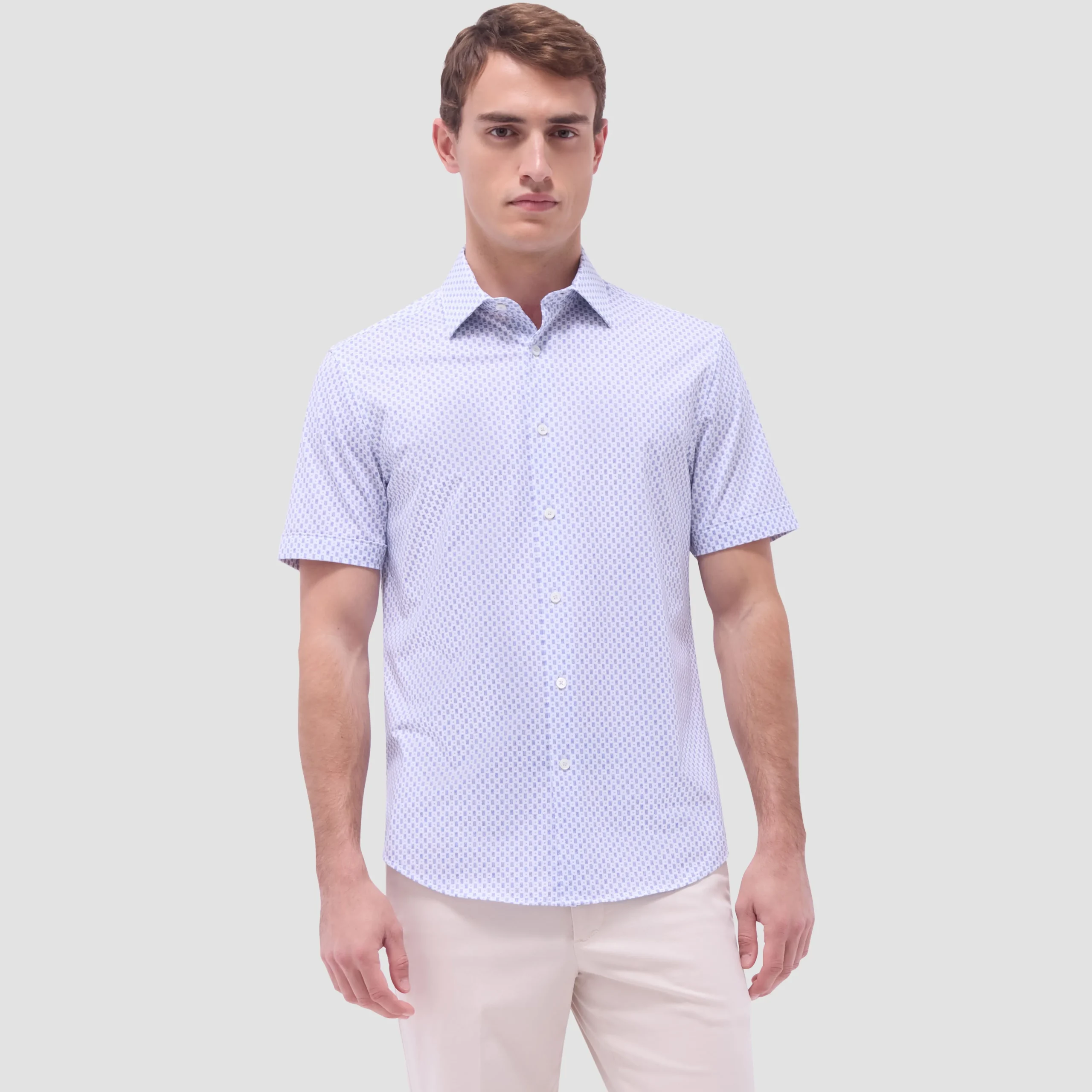 Miles Geometric OoohCotton Short-Sleeve Shirt
