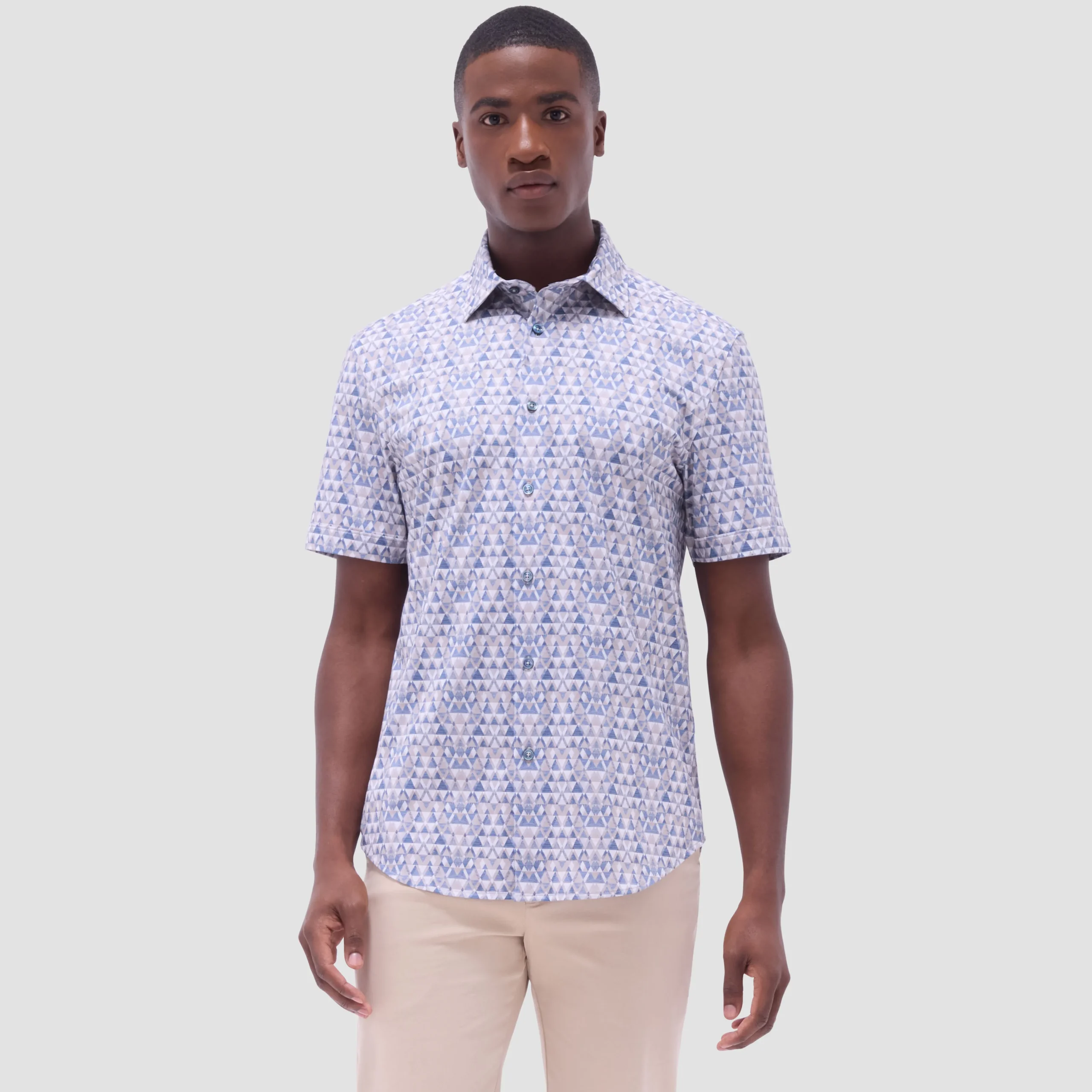 Miles Geometric OoohCotton Short-Sleeve Shirt