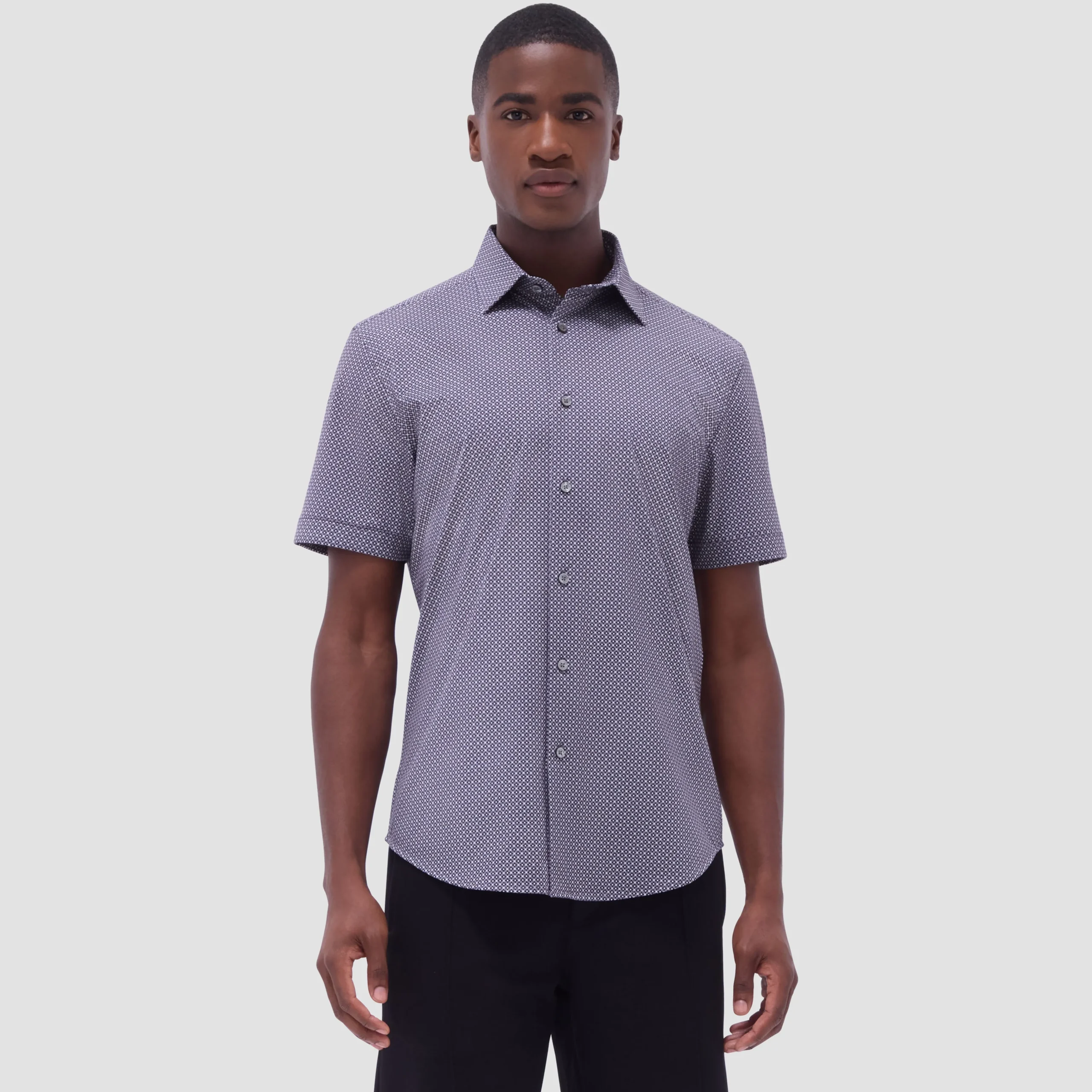 Miles Geometric OoohCotton Short-Sleeve Shirt