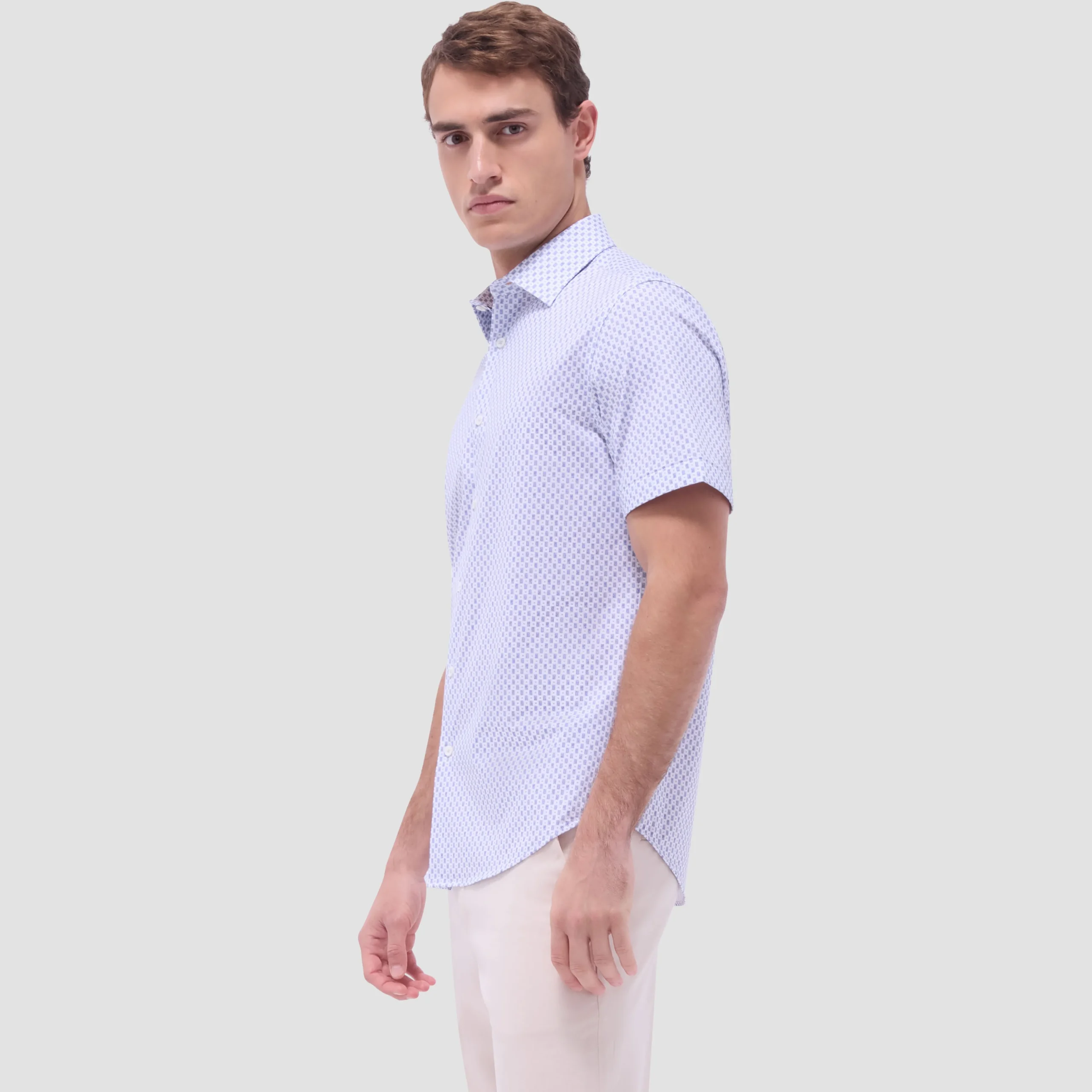Miles Geometric OoohCotton Short-Sleeve Shirt