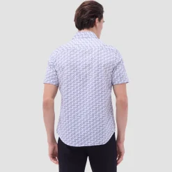 Miles Geometric OoohCotton Short-Sleeve Shirt