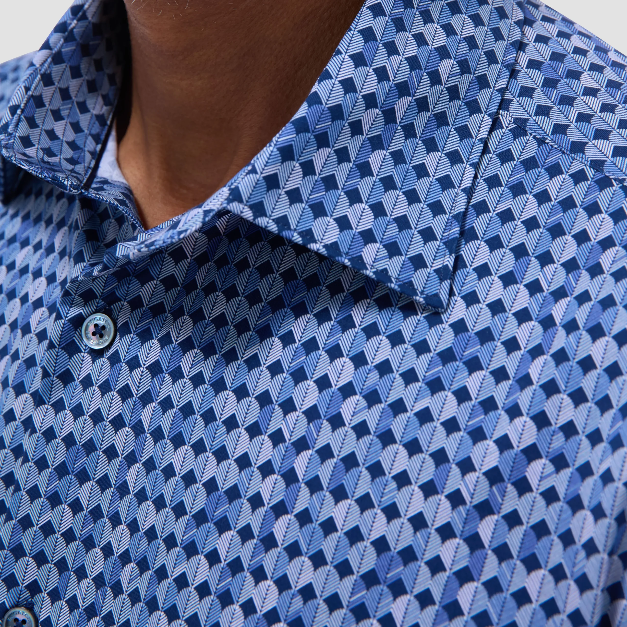 Miles Geometric OoohCotton Short-Sleeve Shirt