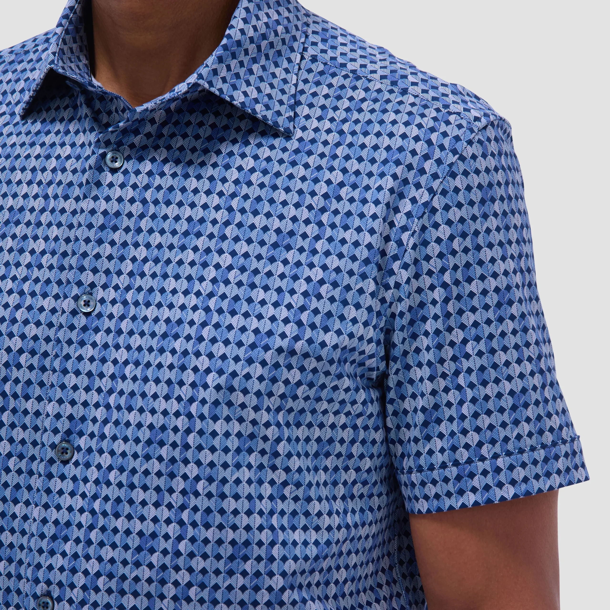 Miles Geometric OoohCotton Short-Sleeve Shirt
