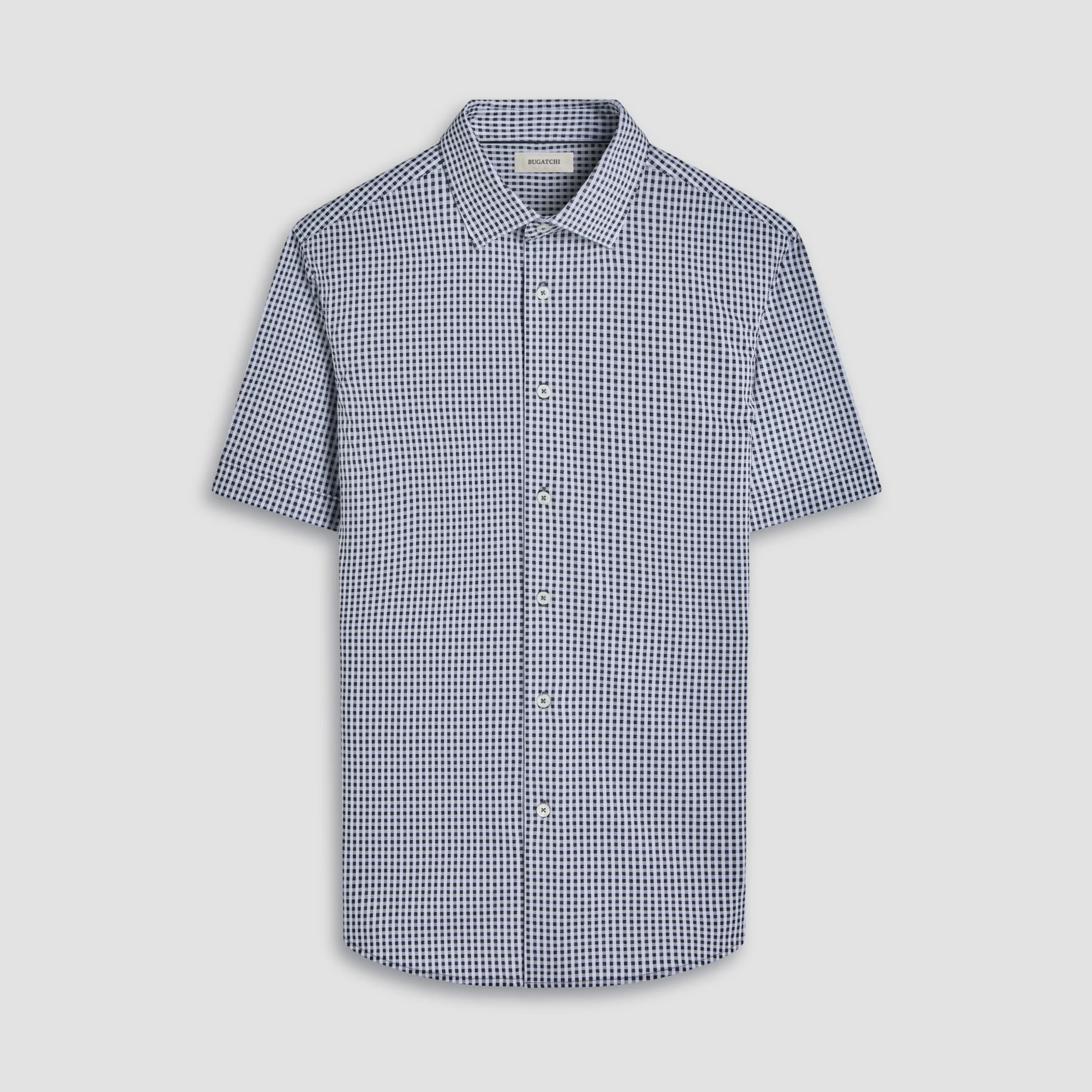 Miles Gingham Check OoohCotton Short-Sleeve Shirt