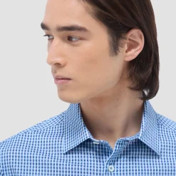 Miles Gingham Check OoohCotton Short-Sleeve Shirt