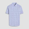 Miles Leaf Print OoohCotton Short-Sleeve Shirt