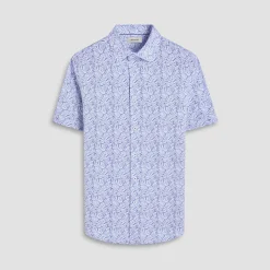 Miles Leaf Print OoohCotton Short-Sleeve Shirt