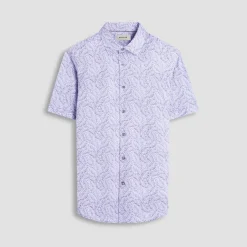 Miles Leaf Print OoohCotton Short-Sleeve Shirt
