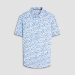 Miles Leaf Print OoohCotton Short-Sleeve Shirt