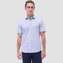 Miles Leaf Print OoohCotton Short-Sleeve Shirt