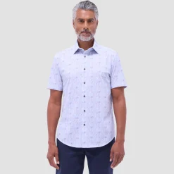 Miles Leaf Print OoohCotton Short-Sleeve Shirt