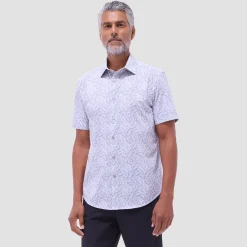 Miles Leaf Print OoohCotton Short-Sleeve Shirt
