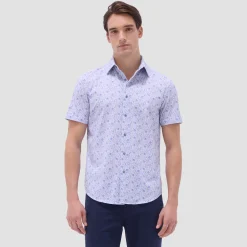 Miles Leaf Print OoohCotton Short-Sleeve Shirt