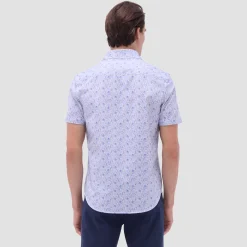 Miles Leaf Print OoohCotton Short-Sleeve Shirt