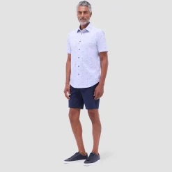 Miles Leaf Print OoohCotton Short-Sleeve Shirt