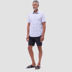 Miles Leaf Print OoohCotton Short-Sleeve Shirt
