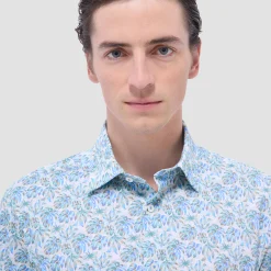 Miles Leaf Print OoohCotton Short-Sleeve Shirt