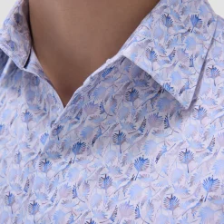 Miles Leaf Print OoohCotton Short-Sleeve Shirt
