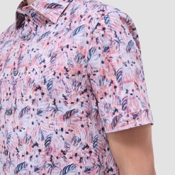 Miles Leaf Print OoohCotton Short-Sleeve Shirt