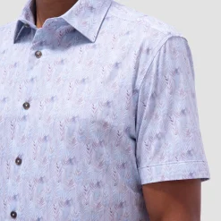 Miles Leaf Print OoohCotton Short-Sleeve Shirt